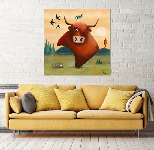 Ellie the Highland and Diedre - Highland Art Canvas